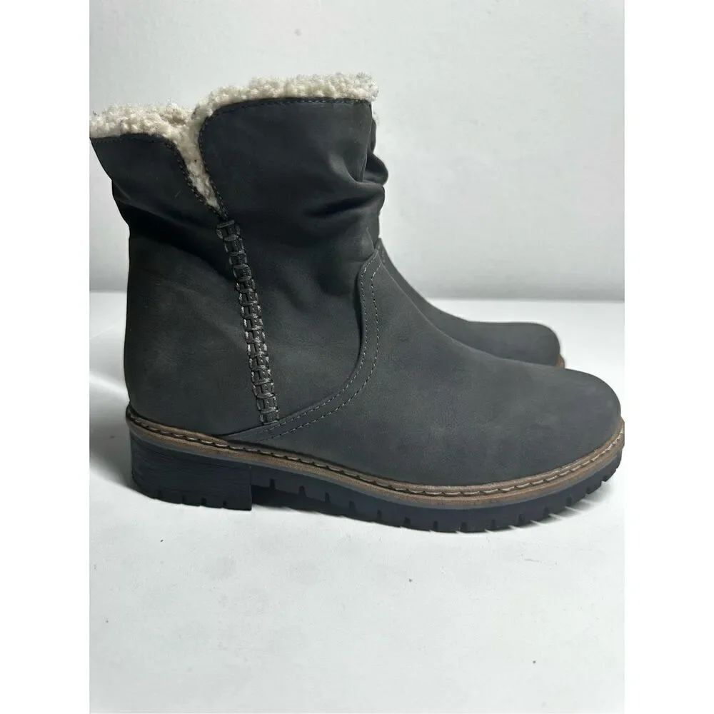 Easy Street Women’s Boots Faux Suede Zipper Fur Lined Size 5 UK/ 7 US